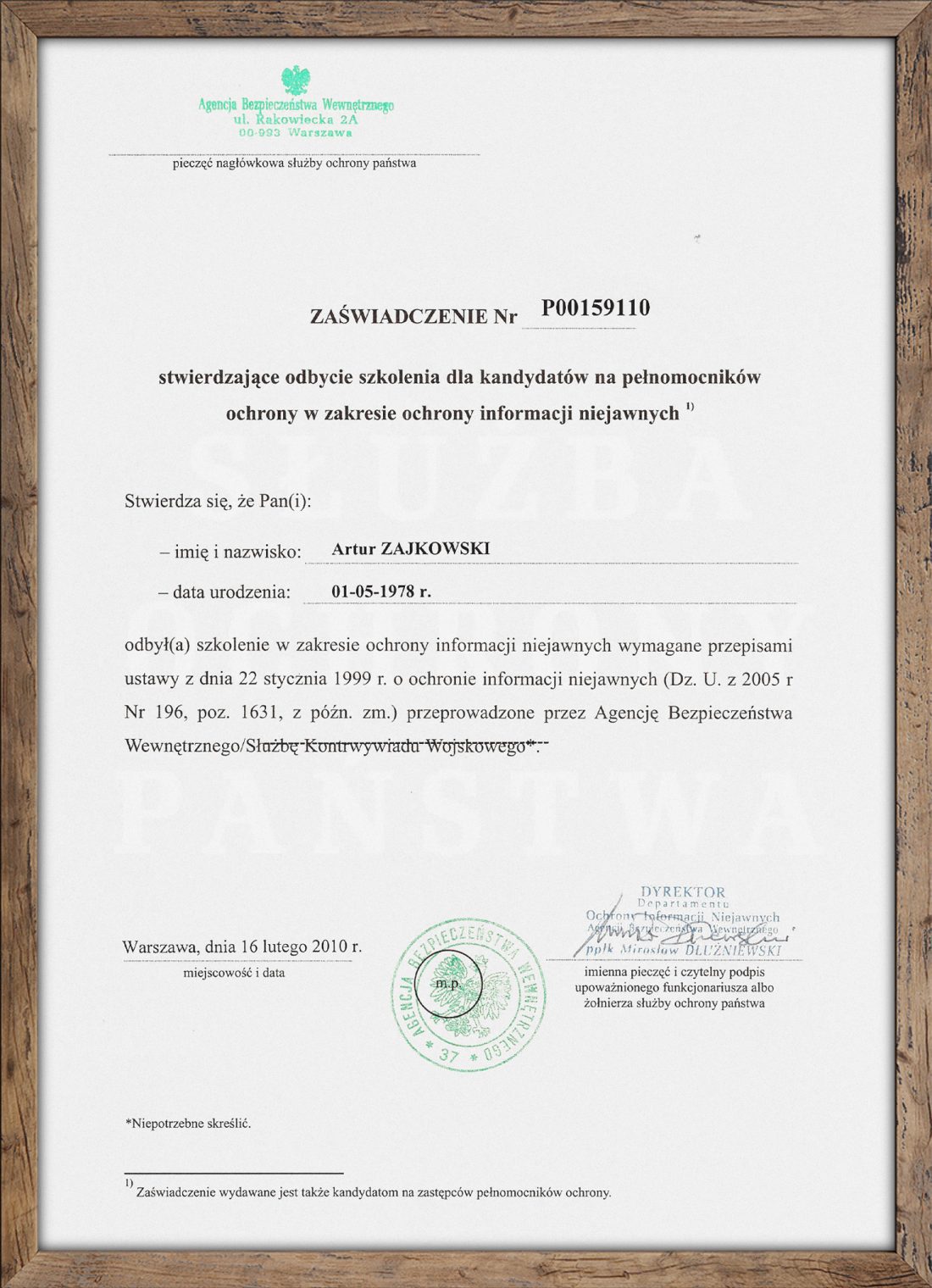 Certyfikat 15